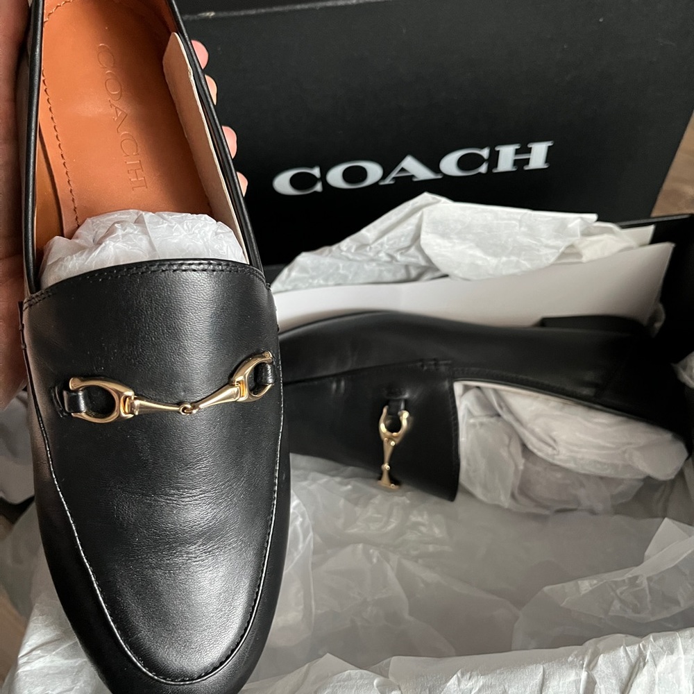 Coach Haley Loafers Black Leather size 8.5